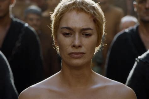 cersei naked|Game of Thrones: Lena Headeys nude Walk of Shame body。